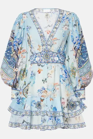 Camilla Robe en soie à fleurs et ornements