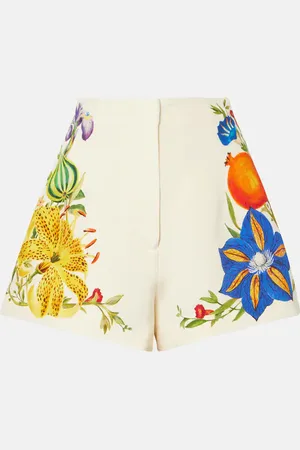 ALÉMAIS Alémais Short Flores à taille haute et fleurs