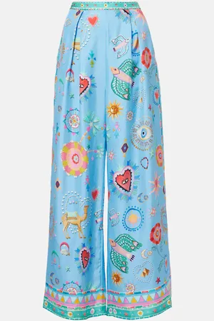 Camilla Pantalon ample imprimé en soie