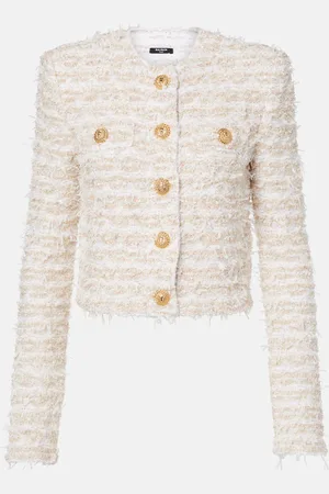 Balmain Veste raccourcie en tweed