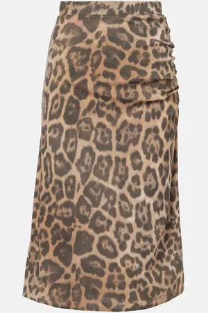 Stella McCartney Jupe midi à motif léopard