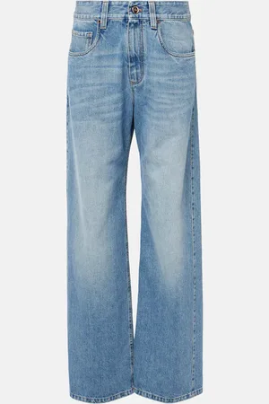 Brunello Cucinelli Jean droit à taille mi-haute