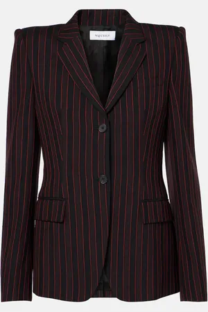 Alexander McQueen Blazer rayé en laine