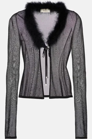 BLUMARINE Cardigan à plumes