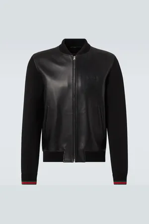 Gucci Veste bomber Web Stripe en cuir
