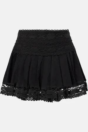 Marant Etoile Mini-jupe Violana brodée en lin et coton