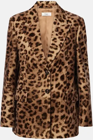 Chloé Chloé Blazer en coton à motif léopard