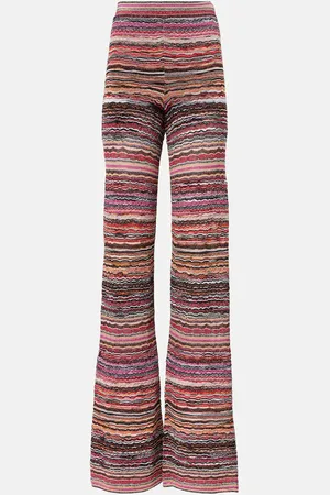 Missoni Pantalon évasé Zigzag rayé en lamé