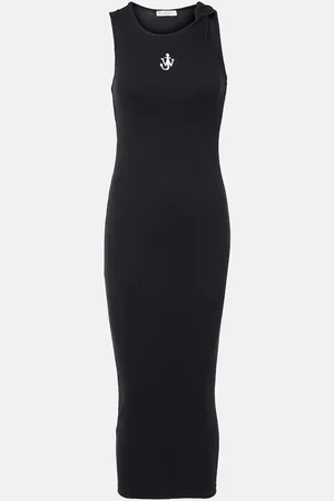 J.W.Anderson Robe longue brodée en coton à logo