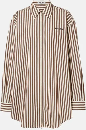 Miu Miu Robe chemise rayée en coton