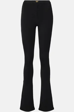 Prada Pantalon évasé en maille côtelée