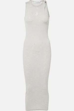 J.W.Anderson Robe longue brodée en coton à logo