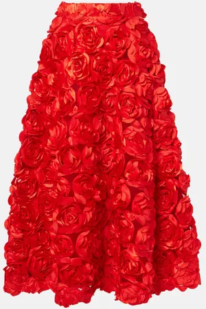 ROTATE Jupe midi en tulle à fleurs