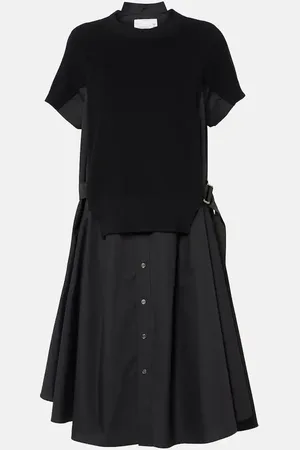SACAI Robe chemise rayée en coton
