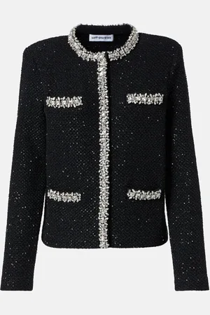 Self-Portrait Veste en coton mélangé à sequins