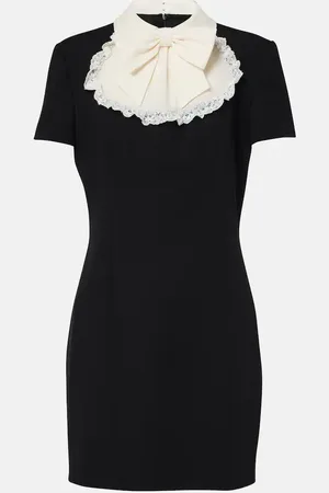 Alessandra Rich Robe en crêpe de laine mélangée