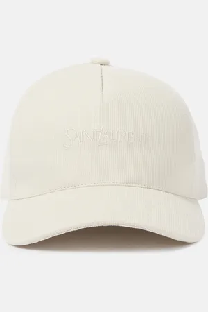 Saint Laurent Casquette en velours côtelé à logo