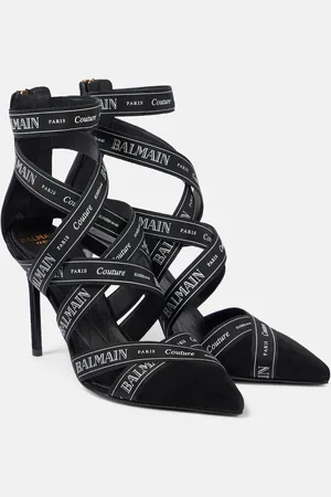 Balmain Sandales 95 en daim à logo