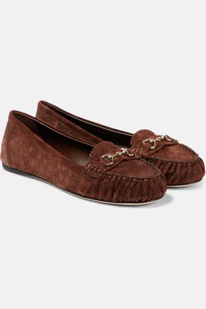 Gucci Ballerines GG Horsebit en daim