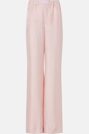 VERSACE Pantalon droit rayé à taille mi-haute