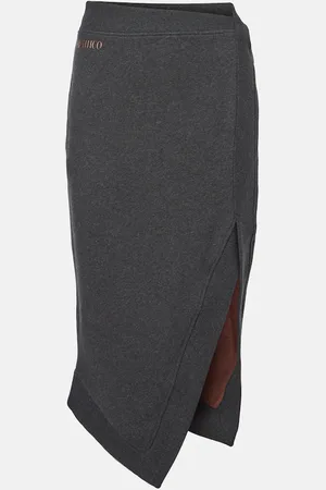 The Attico Jupe midi asymétrique en coton à logo