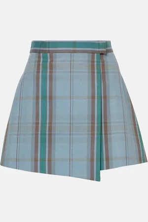 Vivienne Westwood Mini-jupe Cut Off en coton et lin à carreaux
