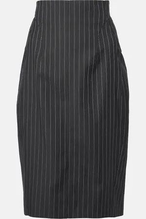 MUGLER Jupe midi en laine mélangée