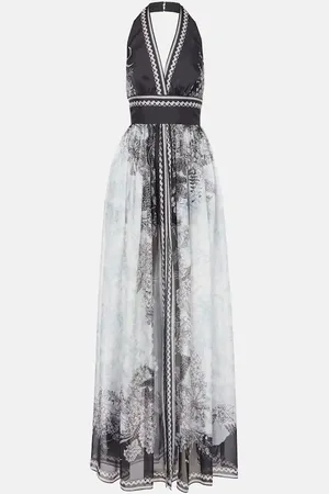 Elie saab Robe longue imprimée en soie