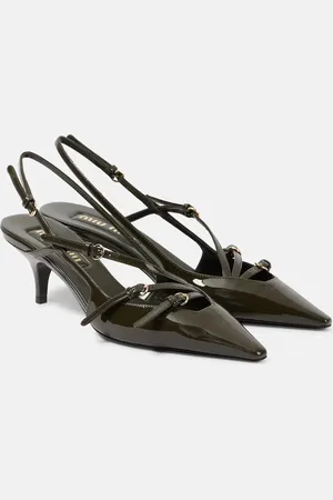 Miu Miu Escarpins slingback en cuir verni