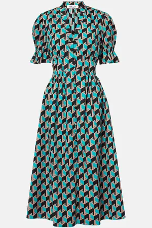 Diane von Furstenberg Robe midi Erica en coton imprimé
