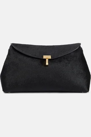Totême Pochette T-Lock Small en cuir façon poulain
