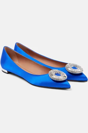 Aquazzura Ballerines Crystal Hoop en satin