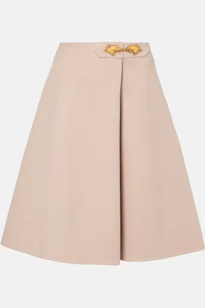 VALENTINO Jupe midi en laine et cachemire