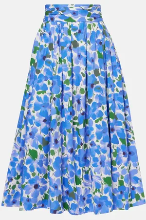Carolina Herrera Jupe midi en coton mélangé à fleurs