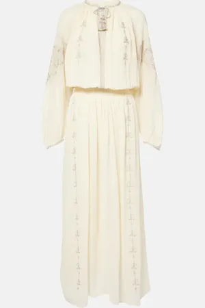Isabel Marant Robe longue Odilia en soie brodée