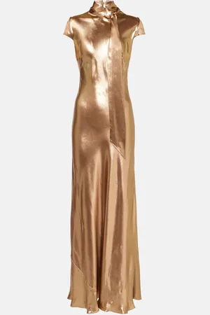 GALVAN Robe longue Solar Gaze en satin
