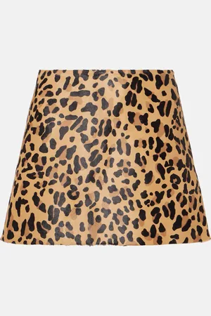 Alaïa Alaïa Mini-jupe en cuir à motif léopard