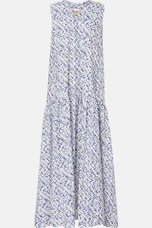 Plan C Robe longue imprimée en coton
