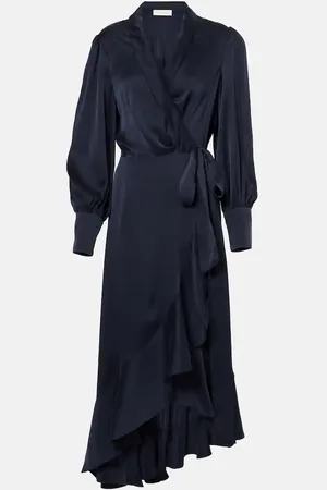 ZIMMERMANN Robe portefeuille en satin de soie