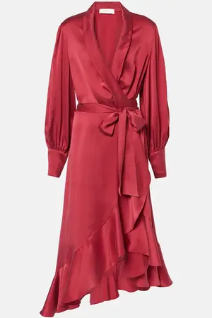 ZIMMERMANN Robe portefeuille en satin de soie