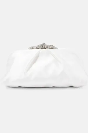 Aquazzura Pochette Very Bow Tie en satin à ornements