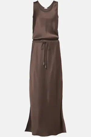 Brunello Cucinelli Robe longue en satin
