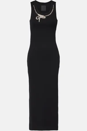 Givenchy Robe longue en coton ornée de cristal