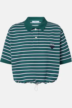 Prada Polo raccourci en coton rayé