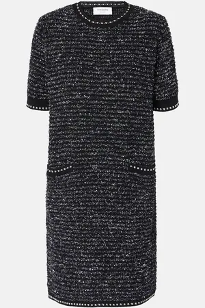 Thom Browne Robe en tweed de coton mélangé