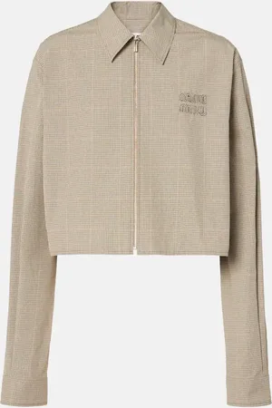 Miu Miu Chemise raccourcie en coton mélangé