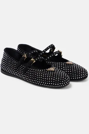 Prada Ballerines en daim à logo