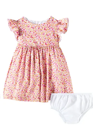Il gufo Bébé - Robe en coton à fleurs