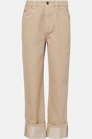 Brunello Cucinelli Jean droit à taille mi-haute