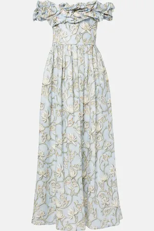 Agua by Agua Bendita Robe longue Espliego en lin à fleurs